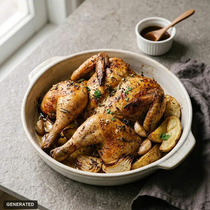 oven-roasted chicken with barbecue sauce