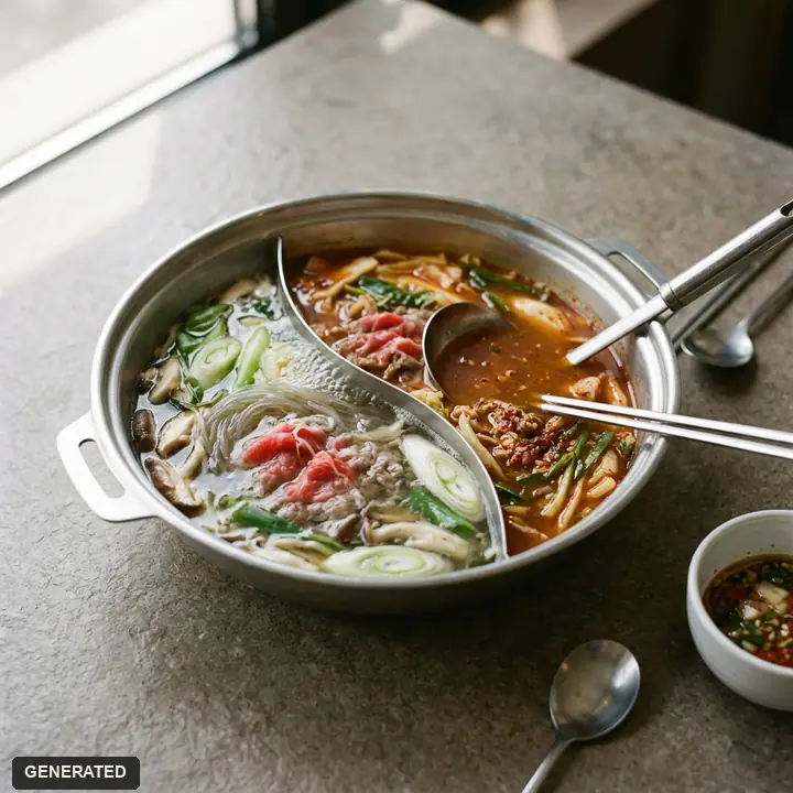반반샤브 (맑은 + 얼큰)