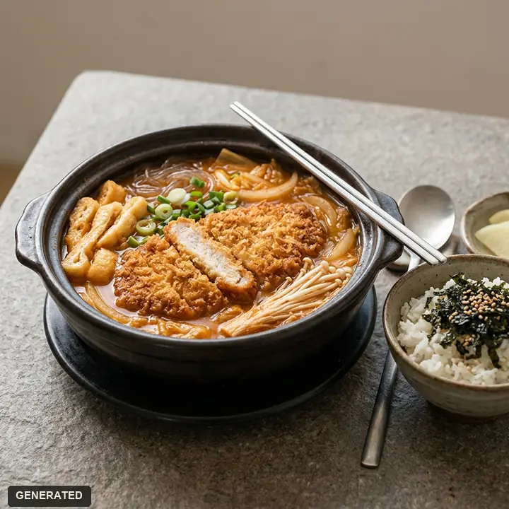 김치나베 돈가스