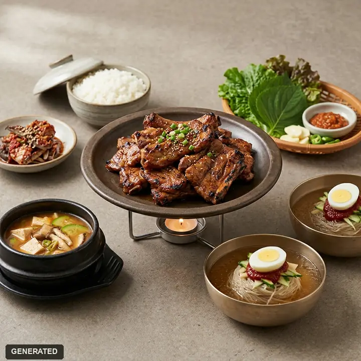 숯불돼지갈비 정식