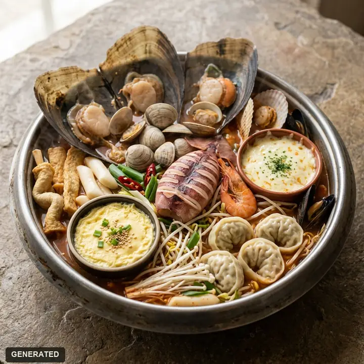 daewang jogae jeongol (big hot pot of clams and seafood)