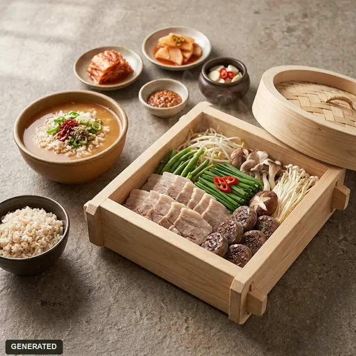 편백찜 정식