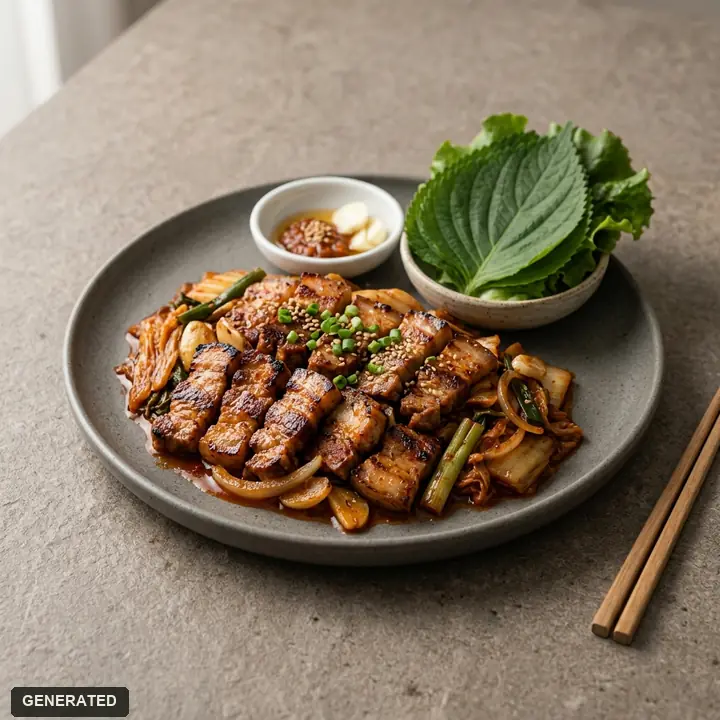 aged pork set (thick pork neck and aged pork, grilled at the table)