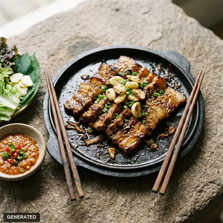 aged samgyeopsal (grilled pork belly)