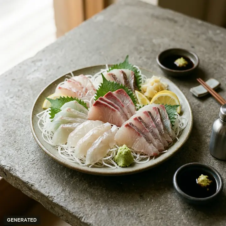 dachi course for two (many small seafood dishes and a big raw fish platter)