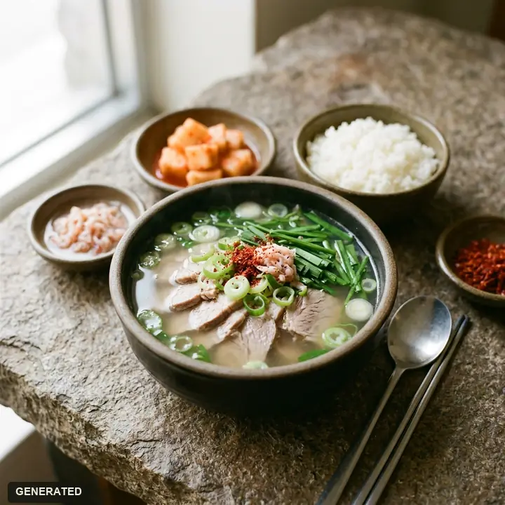 dwaeji gukbap (clear pork rice soup)