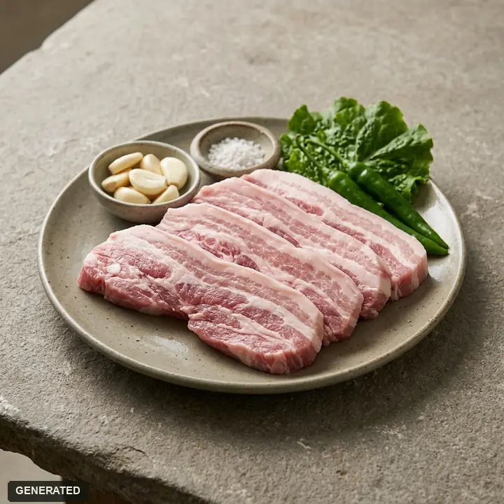 mixed pork platter (samgyeopsal pork belly, pork neck and pork ribs)