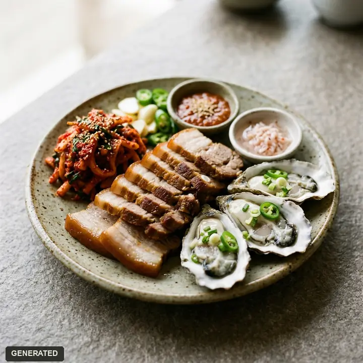 굴보쌈 (수육 + 보쌈김치 + 굴)
