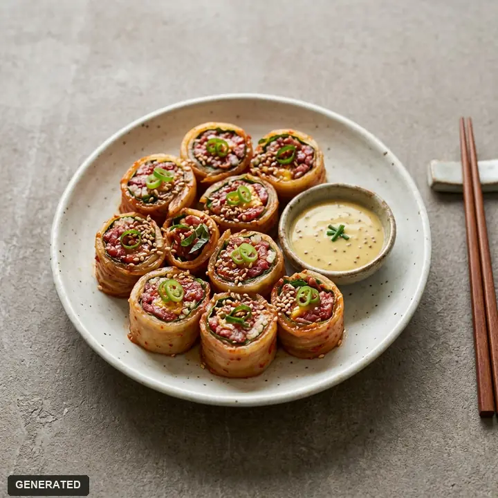 minari hangjeong-gui (grilled pork jowl with water parsley)