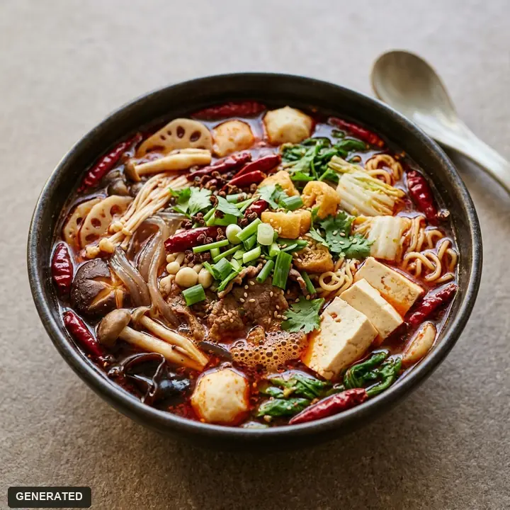 half-and-half hot pot (bone broth and tomato)