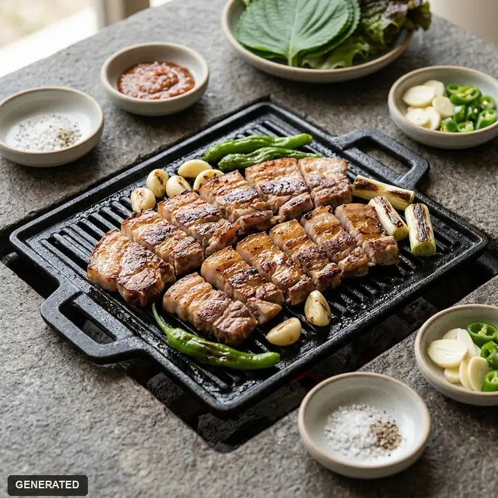 aged samgyeopsal (grilled pork belly)