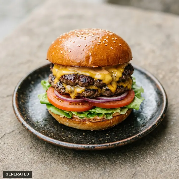 mozzarella white burger set (beef patty with creamy white sauce)