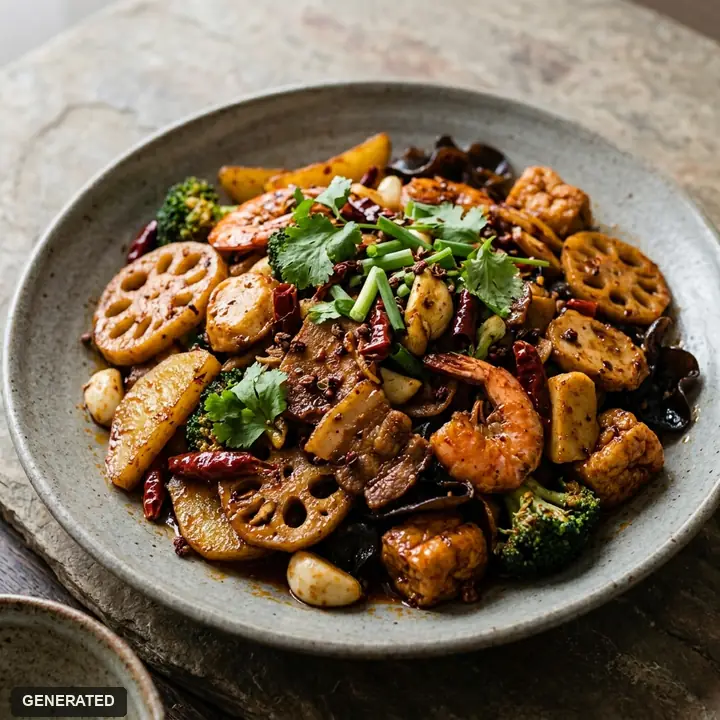 spicy seafood tteokbokki (rice cakes in soup)