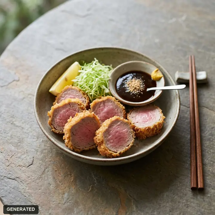 cold buckwheat noodles with a small cheese pork cutlet