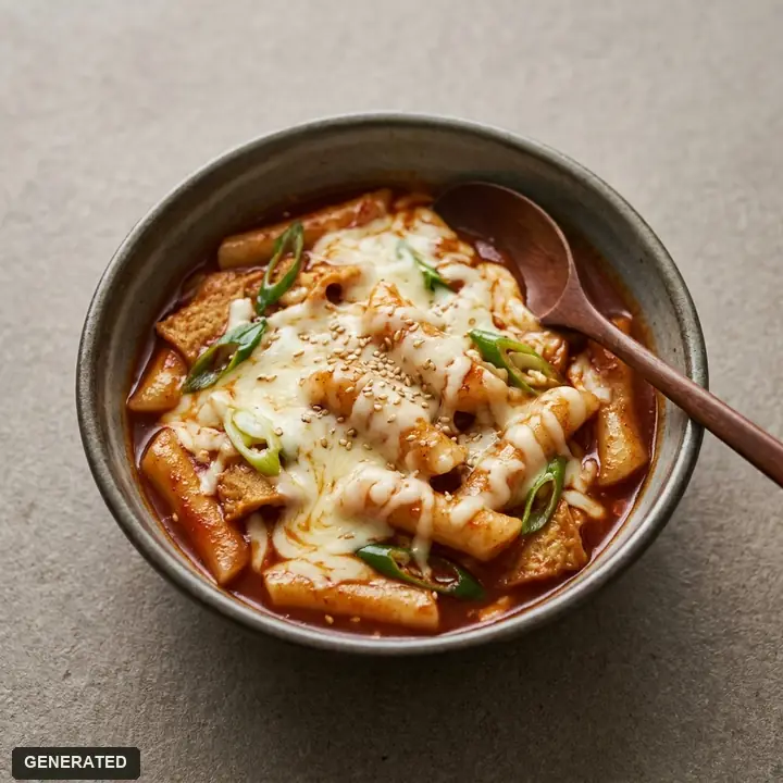 cheese tteokbokki and bulgogi tteokbokki (rice cakes cooked at your table with cheese or sweet marinated beef)