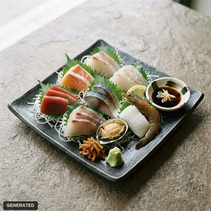 sashimi platter with oden hot pot (fish cake stew) set