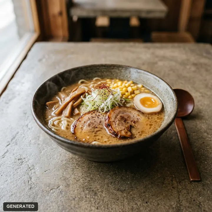 miso ramen (soybean paste broth)