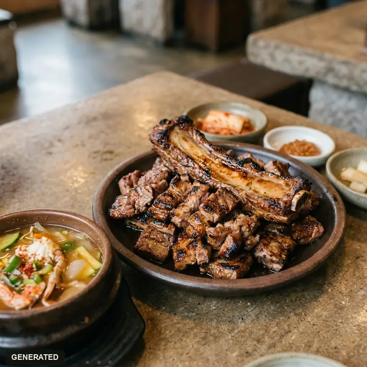 숯불 돼지 왕갈비