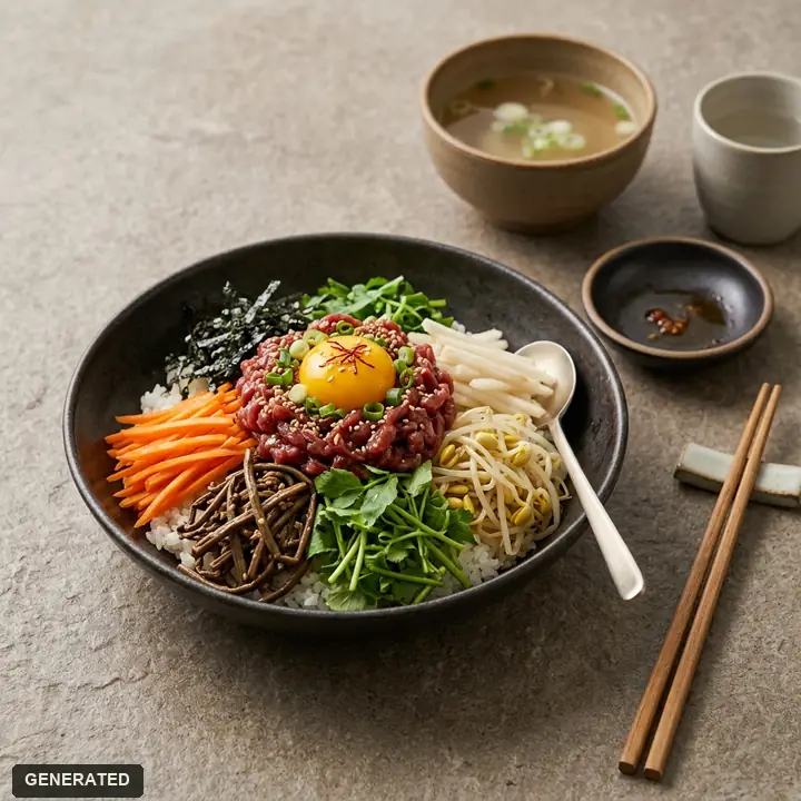 bulgogi bibimbap (rice bowl with sweet soy beef)