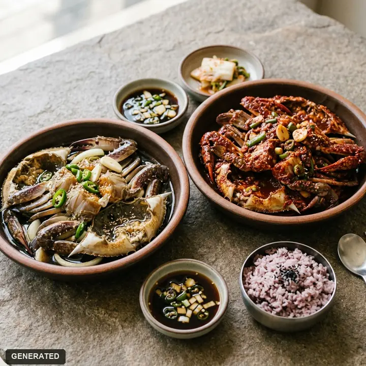 all-you-can-eat ganjang gejang (raw crab marinated in soy sauce)