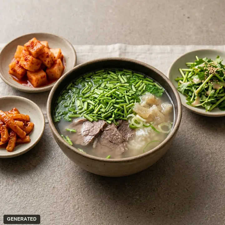 yukhoe bibimbap (rice with raw beef and minari herb)