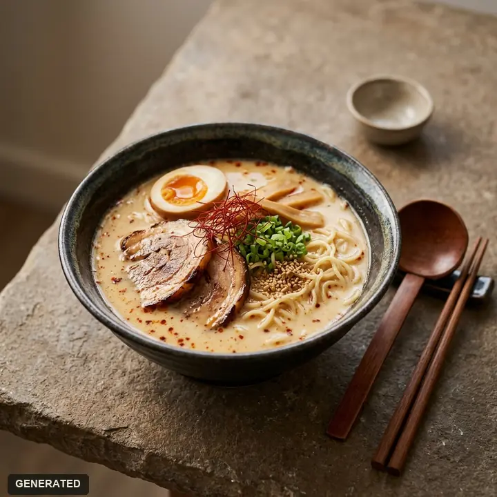 kara paitan ramen (spicy creamy chicken broth ramen)