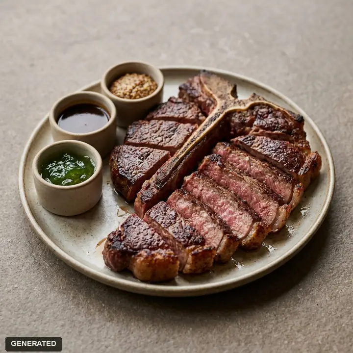 lunch course with beef tenderloin steak