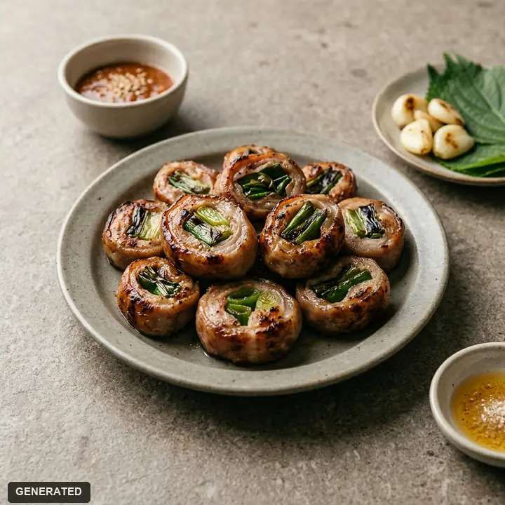 pa-makchang (pork intestine with green onion)