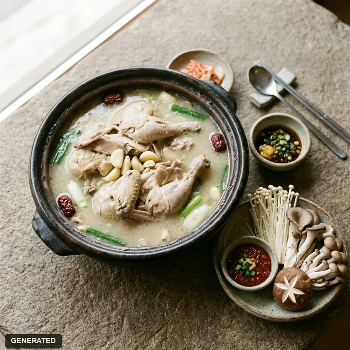yaktang dakhanmari (whole chicken boiled in herbal bone broth, for two)