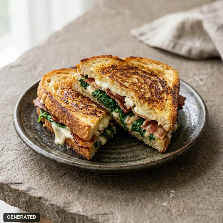 brie and apple open toast