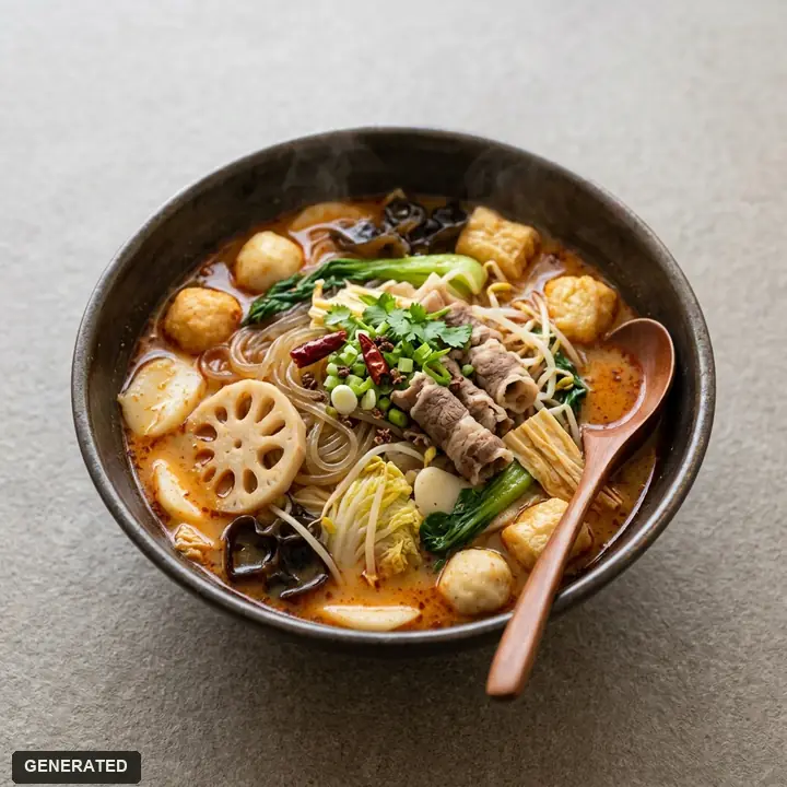 malatang (spicy Sichuan soup with ingredients you pick)