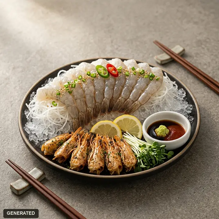 생새우회 + 버터새우머리구이 SET