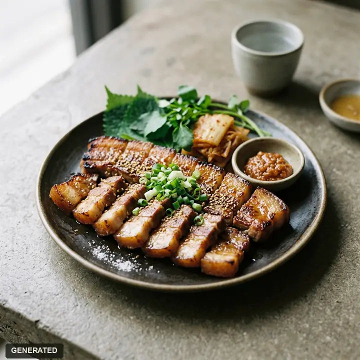 aged samgyeopsal (thick pork belly aged 15 days with omija berry)