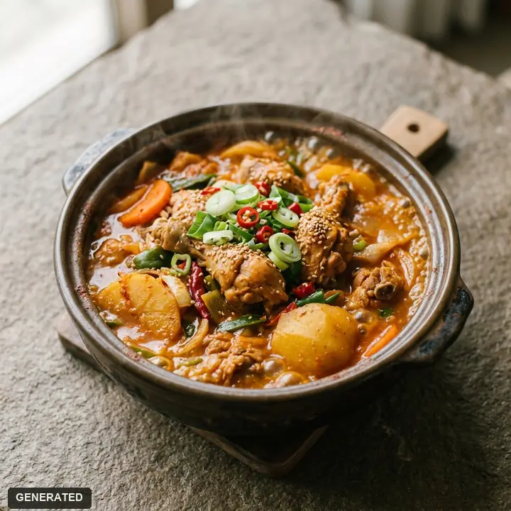 dakdoritang (spicy braised chicken stew)