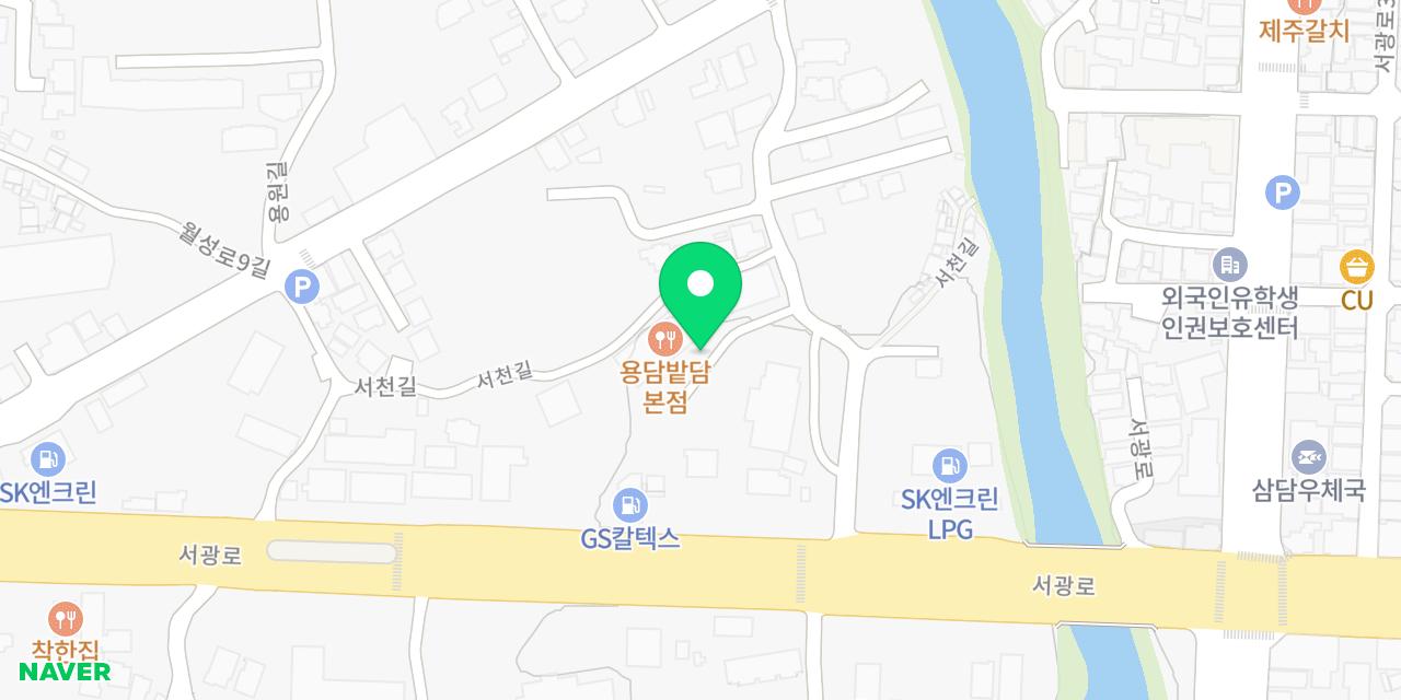 용담밭담 위치가 표시된 지도