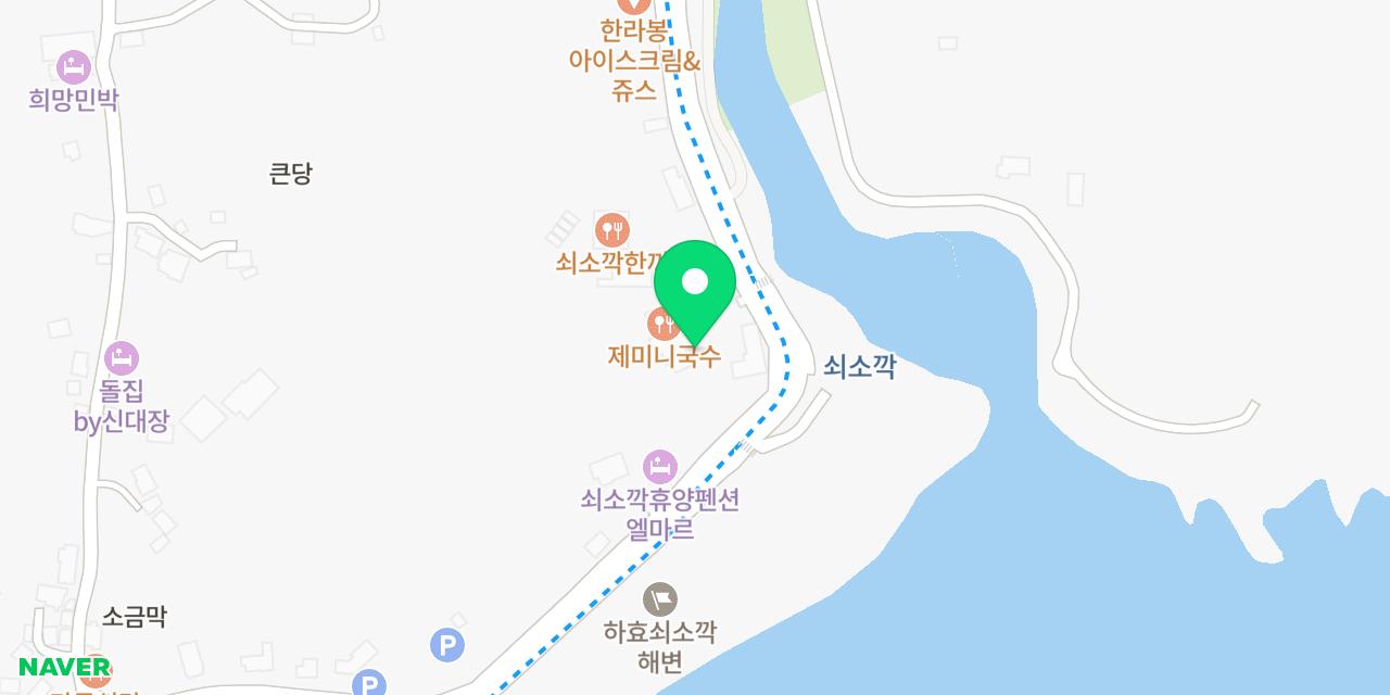 제미니국수김밥 위치가 표시된 지도