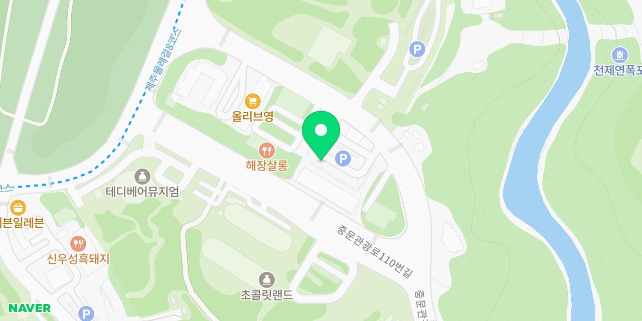 제주청기와장어 위치가 표시된 지도