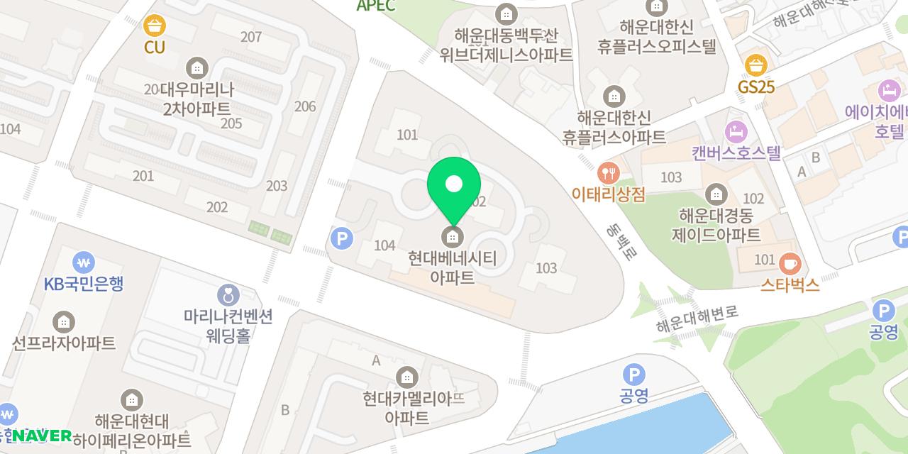 Map showing where Geodae Gomtang Haeundae is