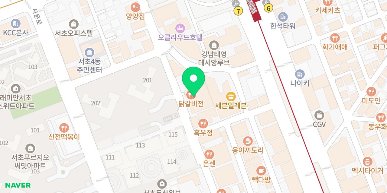 Map showing where Dakgalbijeon is