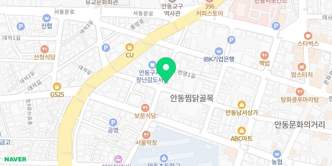 Map showing where Andong Yeongga Jjimdak is