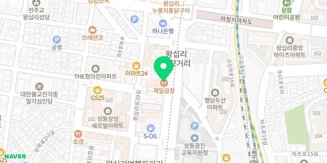 Map showing where Jeil Gopchang is