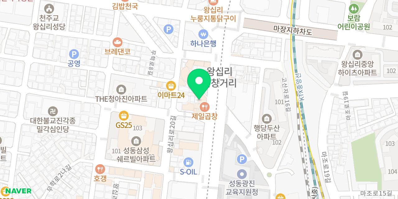 Map showing where Wangsimni Matna Gopchang is