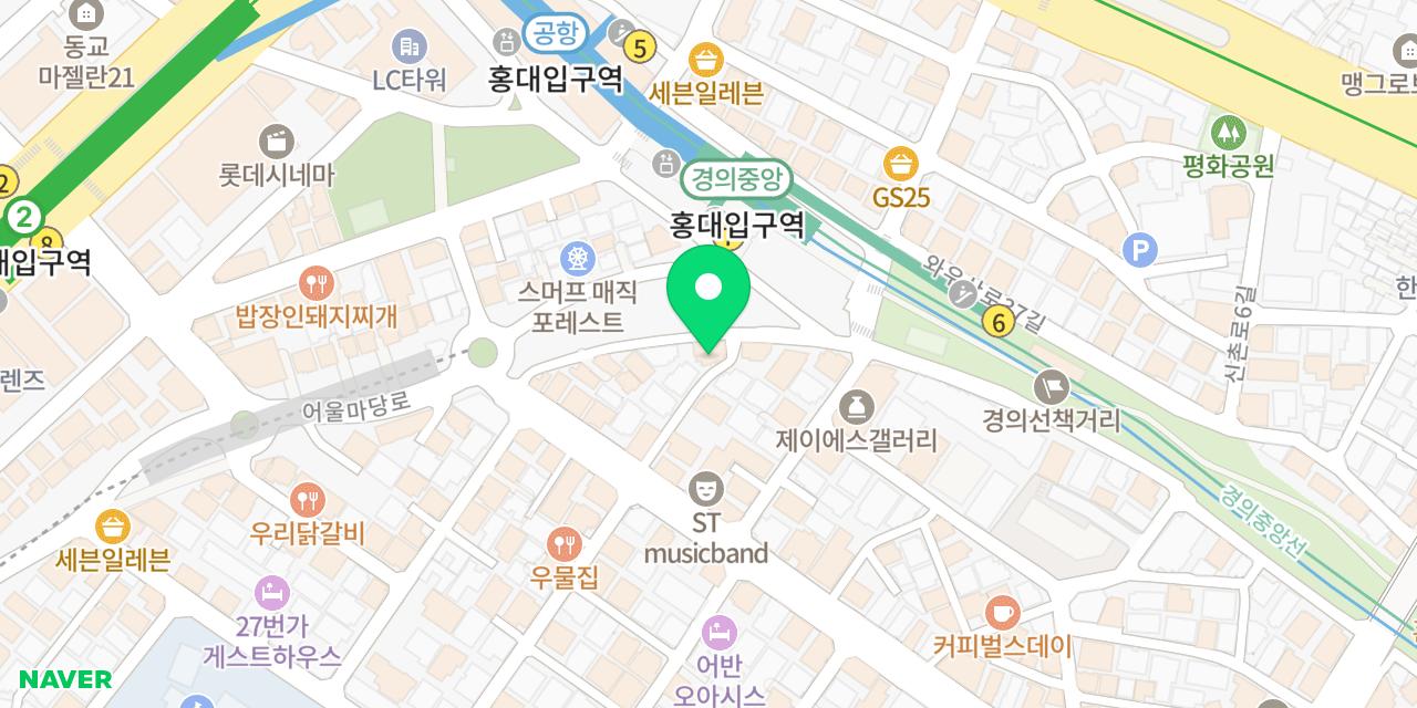 홍구삼겹 위치가 표시된 지도