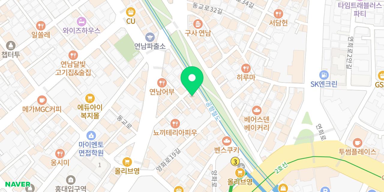 토리키조쿠 연남점 위치가 표시된 지도