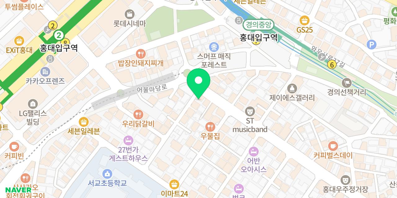 연남족발1987 홍대점 위치가 표시된 지도
