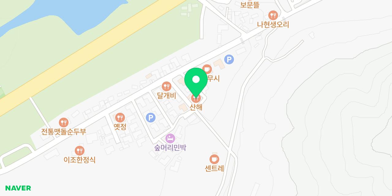 Map showing where Sanhae Sikdang is