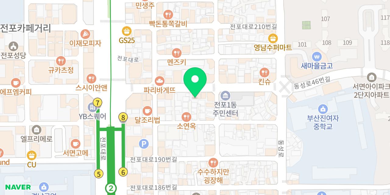 Map showing where Heungbu Dwaeji Gukbap is