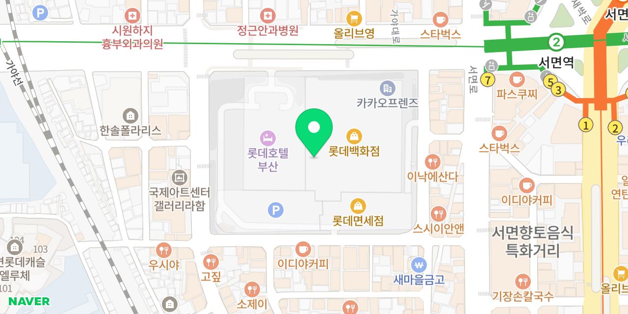 Map showing where Geumsu Bokguk Lotte-jeom is
