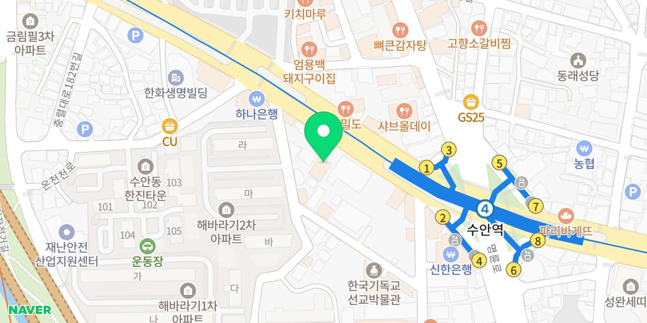 Map showing where Geumsu Bokguk Dongnae is
