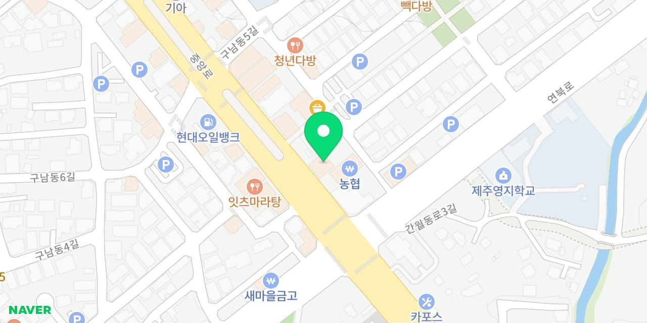 Map showing where Syabeureu Jeongwon Jeju-jeom is